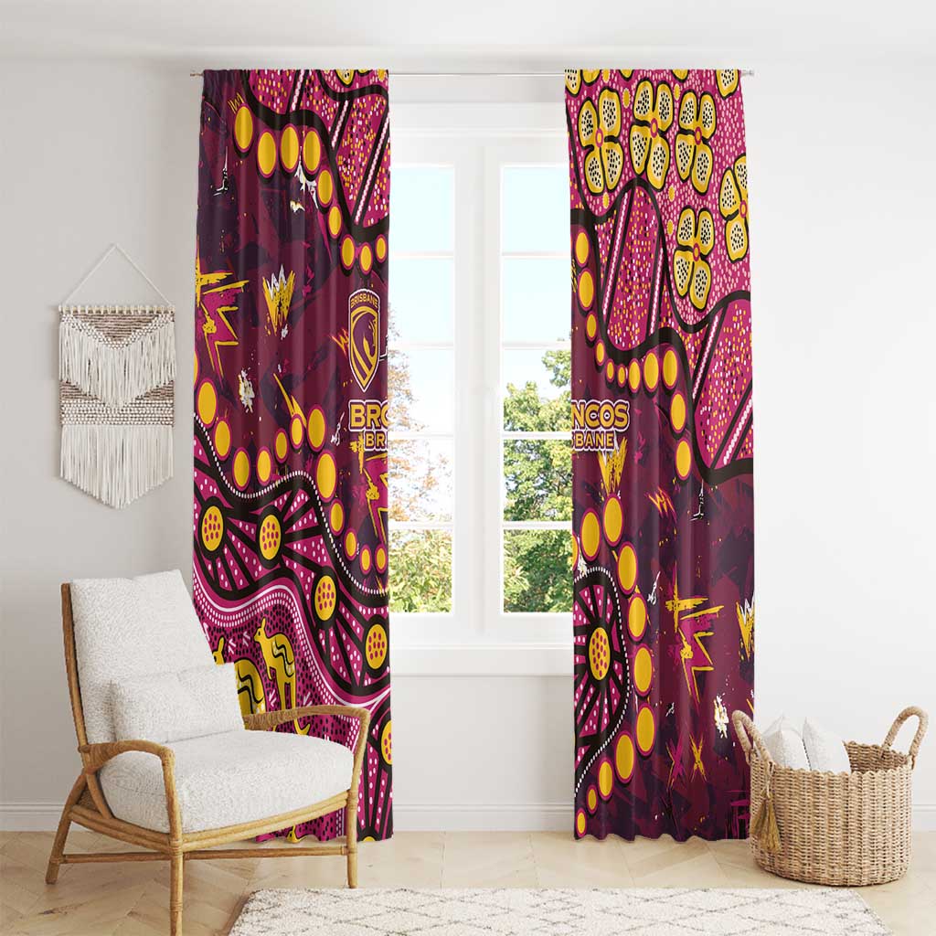 Brisbane Broncos Window Curtain Aboriginal Pattern with Graffiti Style Design