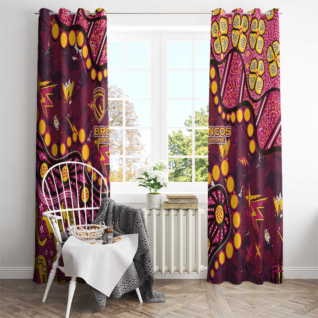 Brisbane Broncos Window Curtain Aboriginal Pattern with Graffiti Style Design