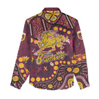 Brisbane Broncos Women Casual Shirt Aboriginal Pattern with Graffiti Style Design