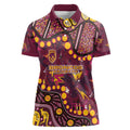 Brisbane Broncos Women Polo Shirt Aboriginal Pattern with Graffiti Style Design