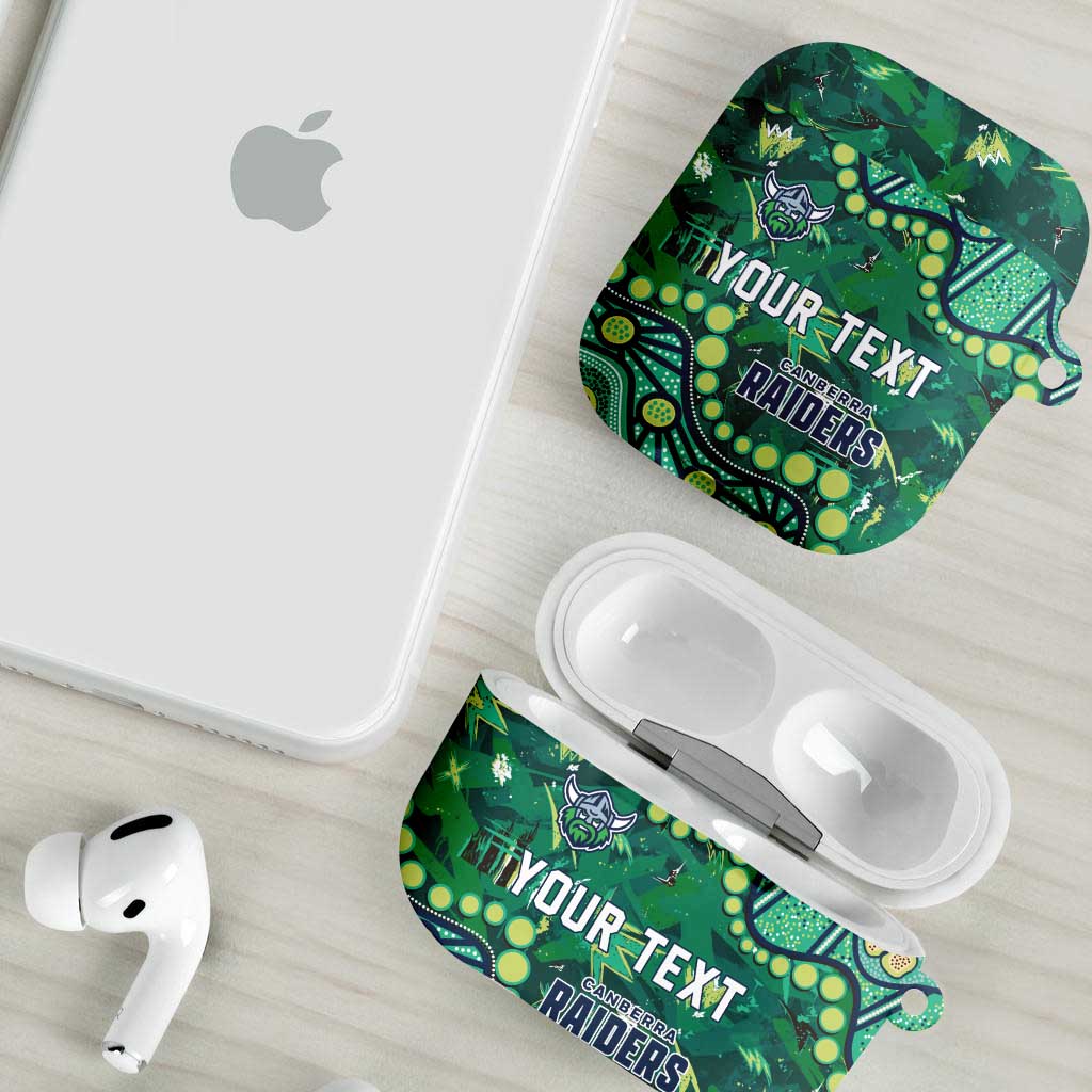 Personalized Canberra Raiders AirPods Case Aboriginal Pattern with Graffiti Style Design