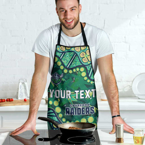 Personalized Canberra Raiders Apron Aboriginal Pattern with Graffiti Style Design
