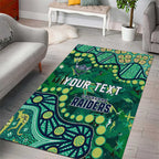 Personalized Canberra Raiders Area Rug Aboriginal Pattern with Graffiti Style Design