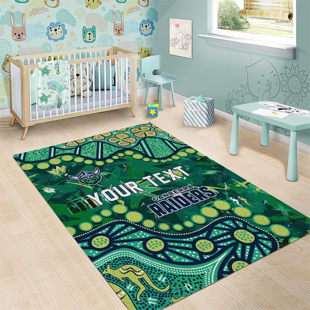 Personalized Canberra Raiders Area Rug Aboriginal Pattern with Graffiti Style Design