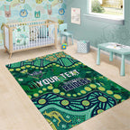 Personalized Canberra Raiders Area Rug Aboriginal Pattern with Graffiti Style Design