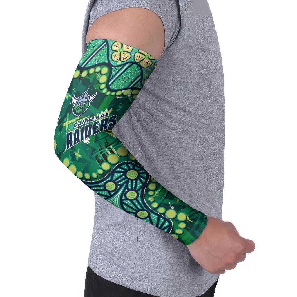 Personalized Canberra Raiders Arm Sleeves Aboriginal Pattern with Graffiti Style Design
