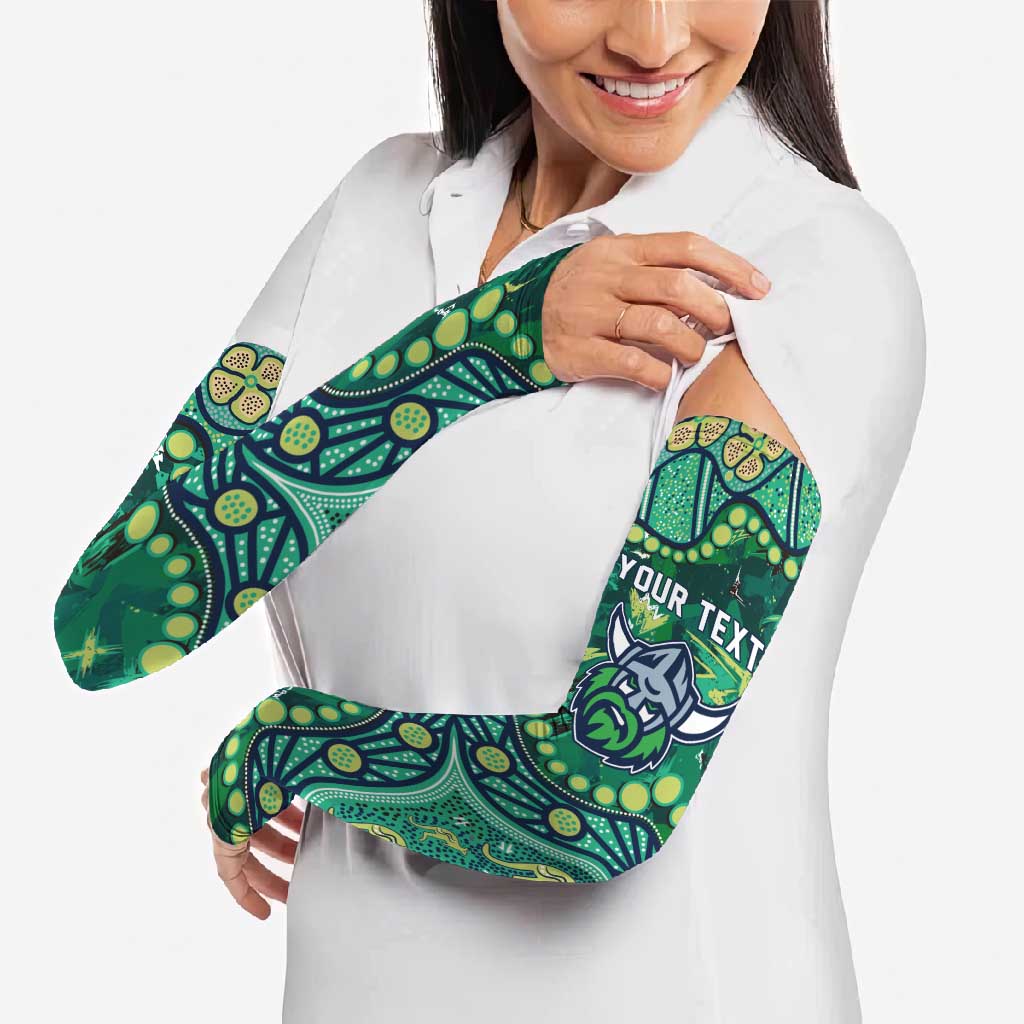 Personalized Canberra Raiders Arm Sleeves Aboriginal Pattern with Graffiti Style Design