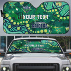 Personalized Canberra Raiders Auto Sun Shade Aboriginal Pattern with Graffiti Style Design