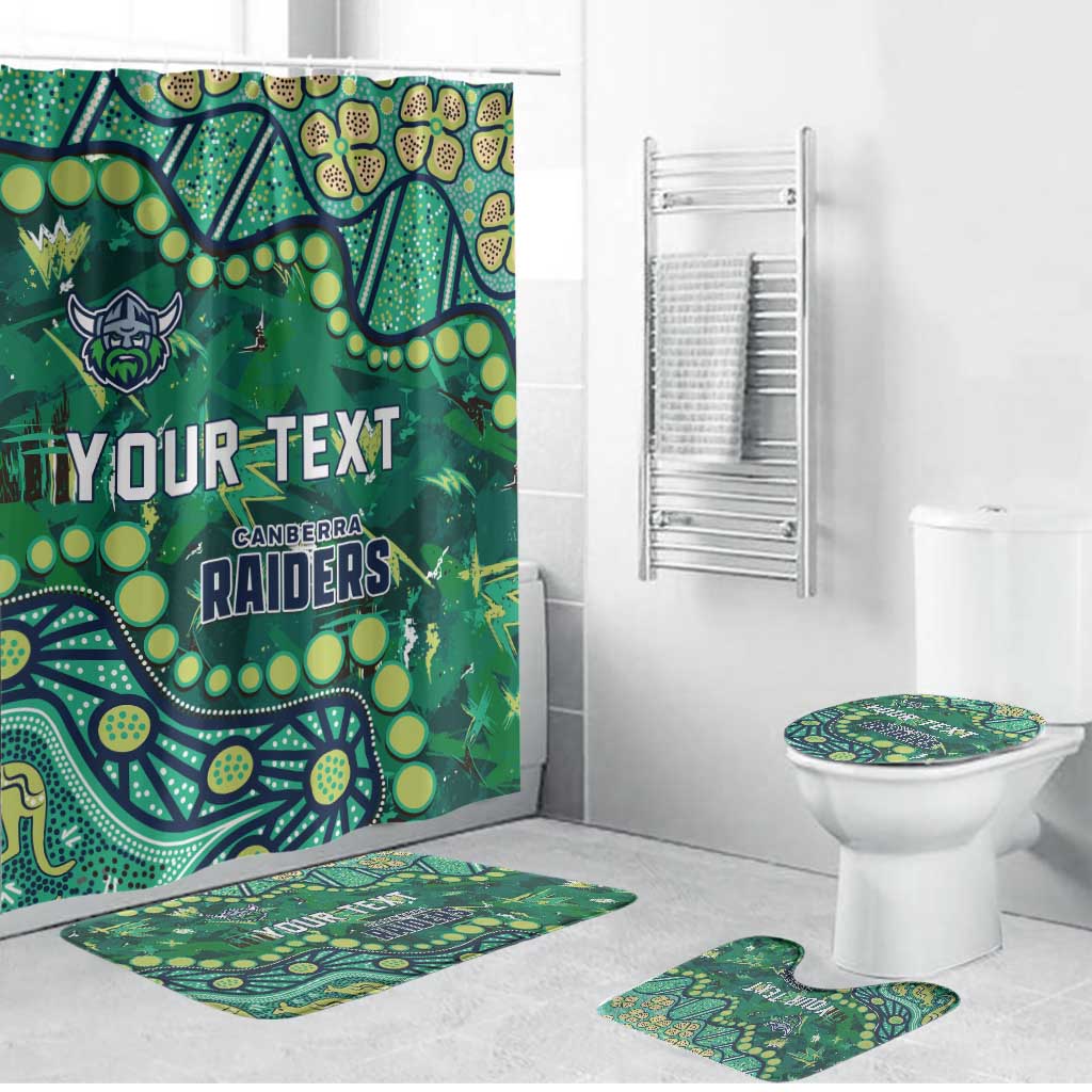 Personalized Canberra Raiders Bathroom Set Aboriginal Pattern with Graffiti Style Design