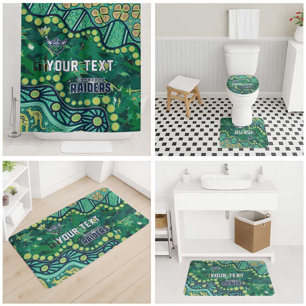 Personalized Canberra Raiders Bathroom Set Aboriginal Pattern with Graffiti Style Design
