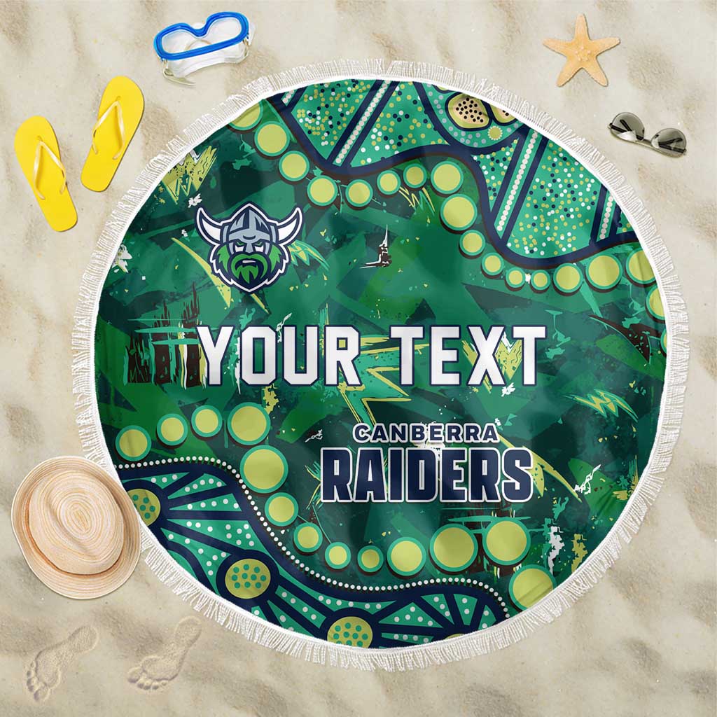 Personalized Canberra Raiders Beach Blanket Aboriginal Pattern with Graffiti Style Design