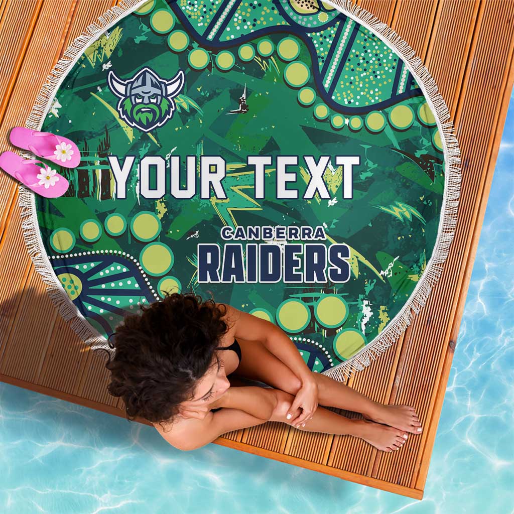 Personalized Canberra Raiders Beach Blanket Aboriginal Pattern with Graffiti Style Design