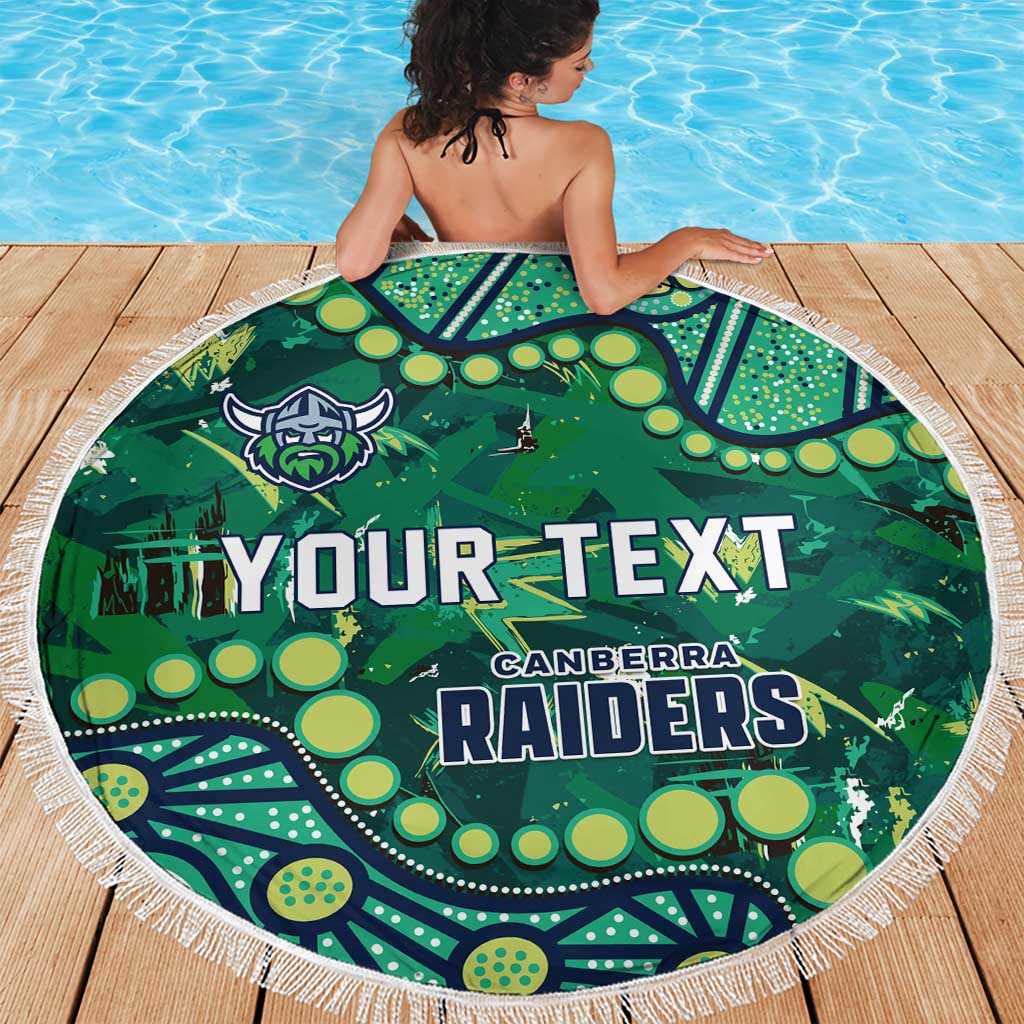Personalized Canberra Raiders Beach Blanket Aboriginal Pattern with Graffiti Style Design