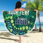 Personalized Canberra Raiders Beach Blanket Aboriginal Pattern with Graffiti Style Design