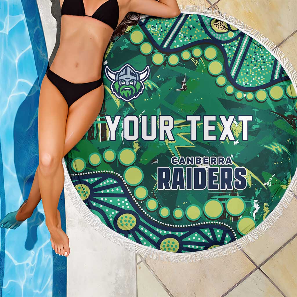 Personalized Canberra Raiders Beach Blanket Aboriginal Pattern with Graffiti Style Design