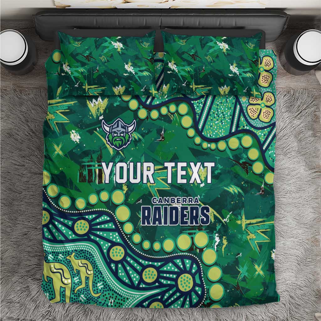Personalized Canberra Raiders Bedding Set Aboriginal Pattern with Graffiti Style Design