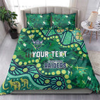 Personalized Canberra Raiders Bedding Set Aboriginal Pattern with Graffiti Style Design