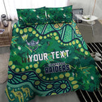 Personalized Canberra Raiders Bedding Set Aboriginal Pattern with Graffiti Style Design