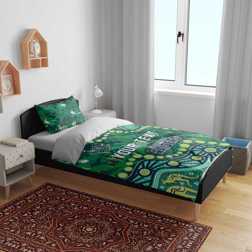 Personalized Canberra Raiders Bedding Set Aboriginal Pattern with Graffiti Style Design