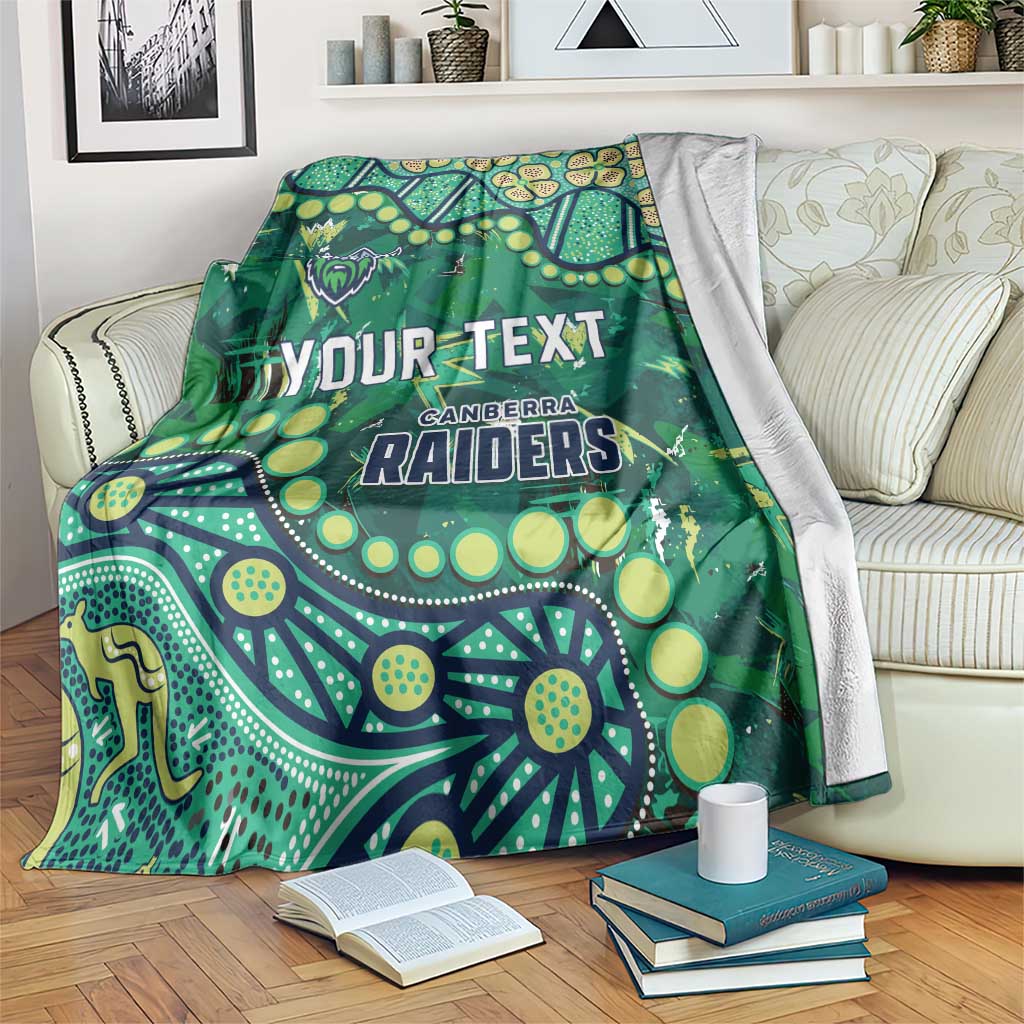 Personalized Canberra Raiders Blanket Aboriginal Pattern with Graffiti Style Design