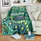 Personalized Canberra Raiders Blanket Aboriginal Pattern with Graffiti Style Design