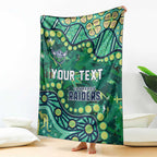 Personalized Canberra Raiders Blanket Aboriginal Pattern with Graffiti Style Design