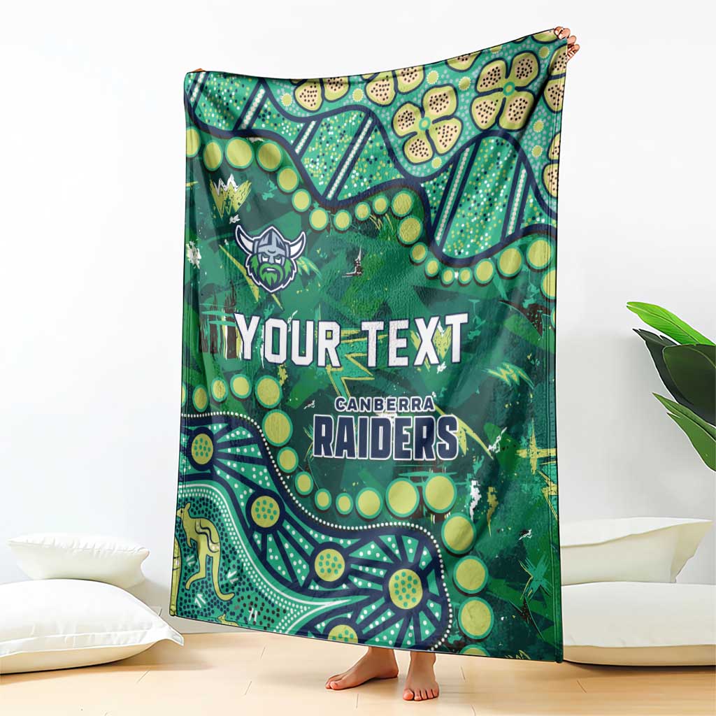 Personalized Canberra Raiders Blanket Aboriginal Pattern with Graffiti Style Design