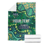 Personalized Canberra Raiders Blanket Aboriginal Pattern with Graffiti Style Design