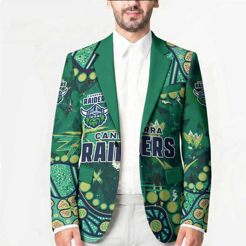 Personalized Canberra Raiders Blazer Aboriginal Pattern with Graffiti Style Design