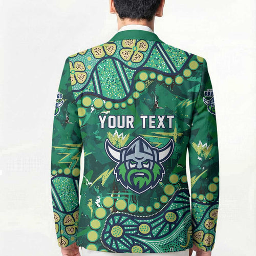Personalized Canberra Raiders Blazer Aboriginal Pattern with Graffiti Style Design