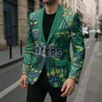 Personalized Canberra Raiders Blazer Aboriginal Pattern with Graffiti Style Design