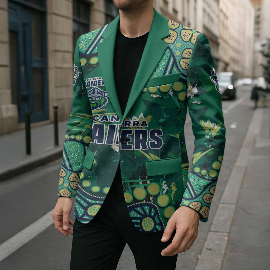 Personalized Canberra Raiders Blazer Aboriginal Pattern with Graffiti Style Design