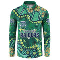 Personalized Canberra Raiders Button Sweatshirt Aboriginal Pattern with Graffiti Style Design