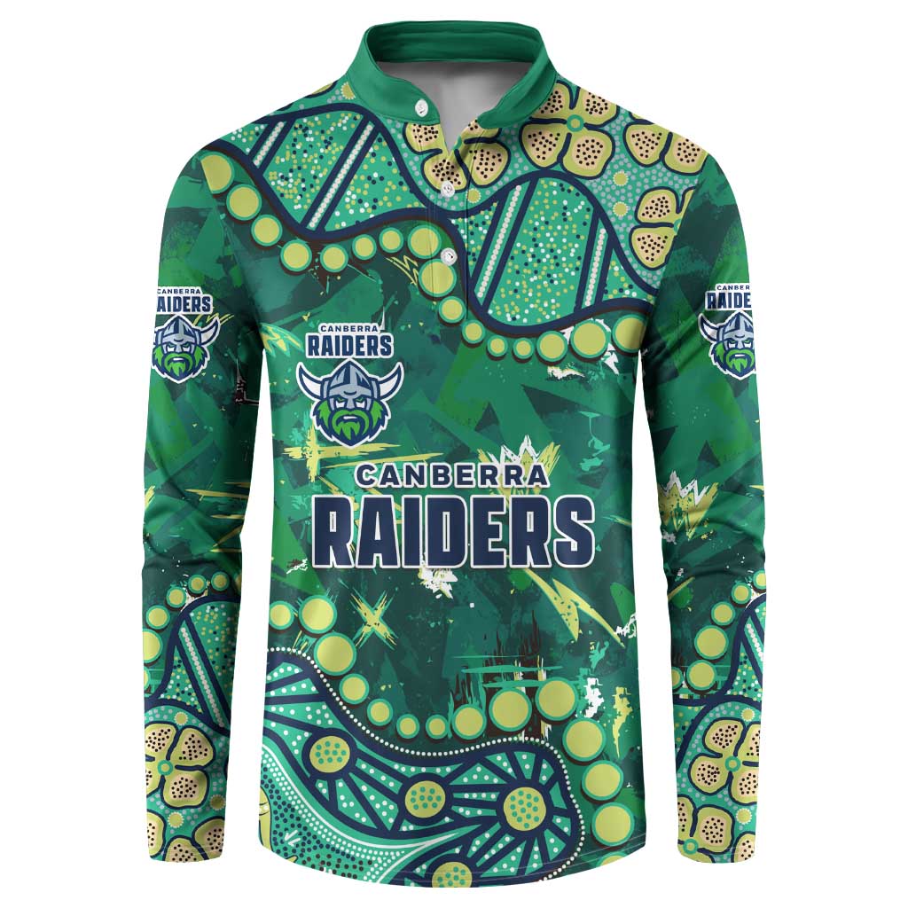 Personalized Canberra Raiders Button Sweatshirt Aboriginal Pattern with Graffiti Style Design