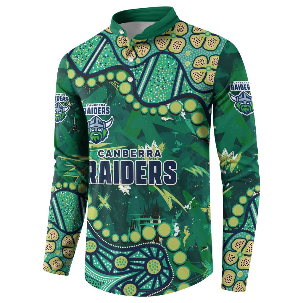 Personalized Canberra Raiders Button Sweatshirt Aboriginal Pattern with Graffiti Style Design