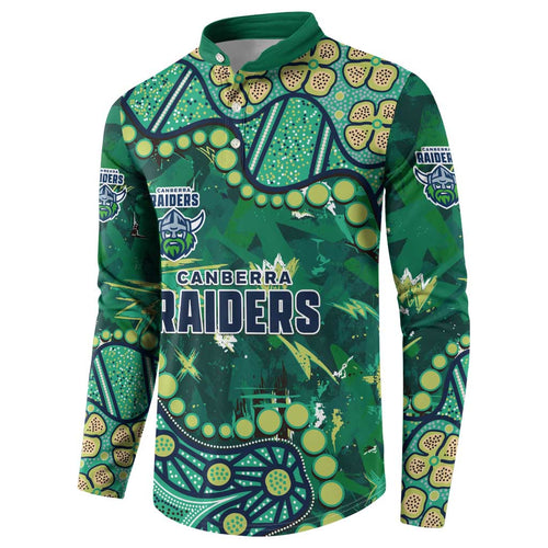 Personalized Canberra Raiders Button Sweatshirt Aboriginal Pattern with Graffiti Style Design