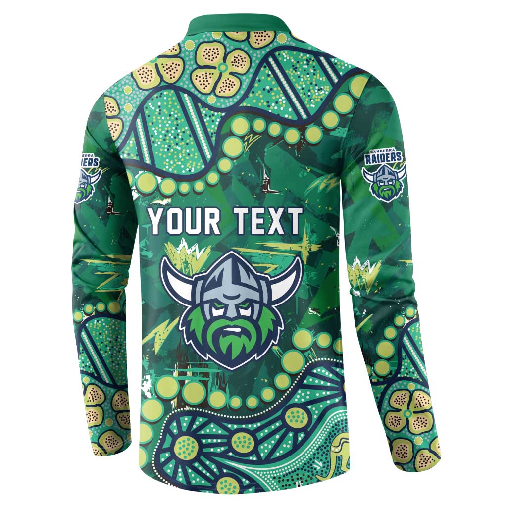 Personalized Canberra Raiders Button Sweatshirt Aboriginal Pattern with Graffiti Style Design