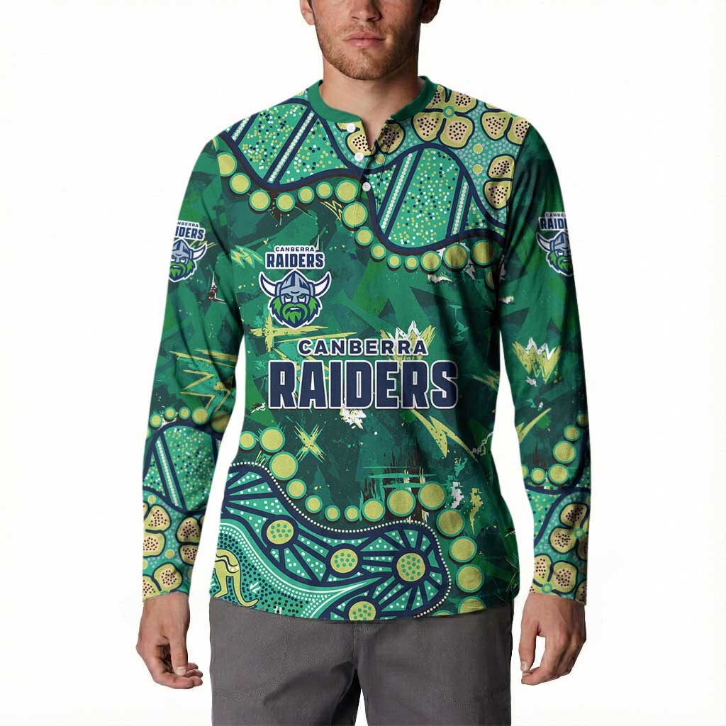 Personalized Canberra Raiders Button Sweatshirt Aboriginal Pattern with Graffiti Style Design