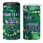 Personalized Canberra Raiders 4 in 1 Can Cooler Tumbler Aboriginal Pattern with Graffiti Style Design