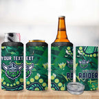 Personalized Canberra Raiders 4 in 1 Can Cooler Tumbler Aboriginal Pattern with Graffiti Style Design