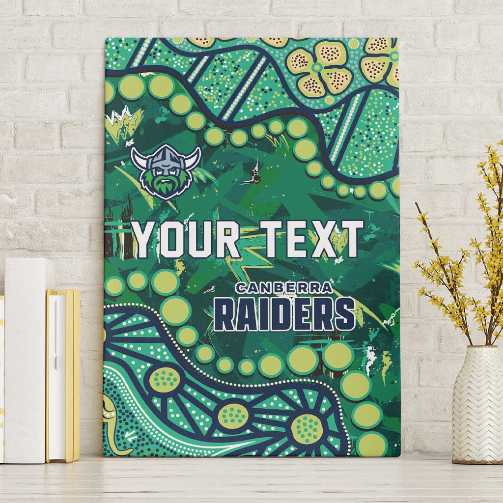 Personalized Canberra Raiders Canvas Wall Art Aboriginal Pattern with Graffiti Style Design
