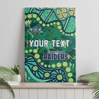 Personalized Canberra Raiders Canvas Wall Art Aboriginal Pattern with Graffiti Style Design