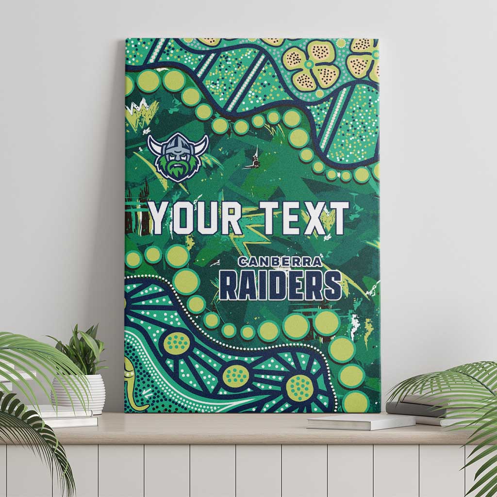 Personalized Canberra Raiders Canvas Wall Art Aboriginal Pattern with Graffiti Style Design