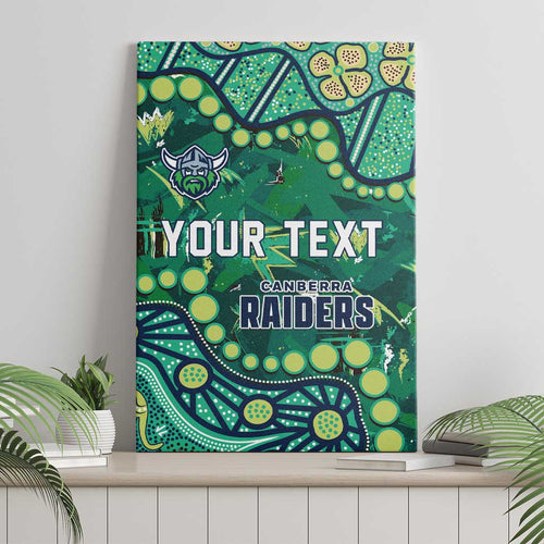 Personalized Canberra Raiders Canvas Wall Art Aboriginal Pattern with Graffiti Style Design