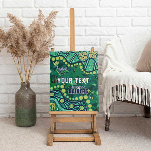 Personalized Canberra Raiders Canvas Wall Art Aboriginal Pattern with Graffiti Style Design