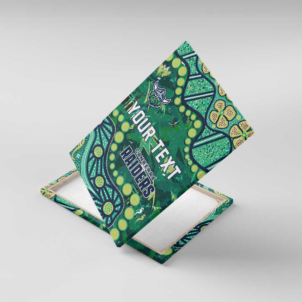 Personalized Canberra Raiders Canvas Wall Art Aboriginal Pattern with Graffiti Style Design