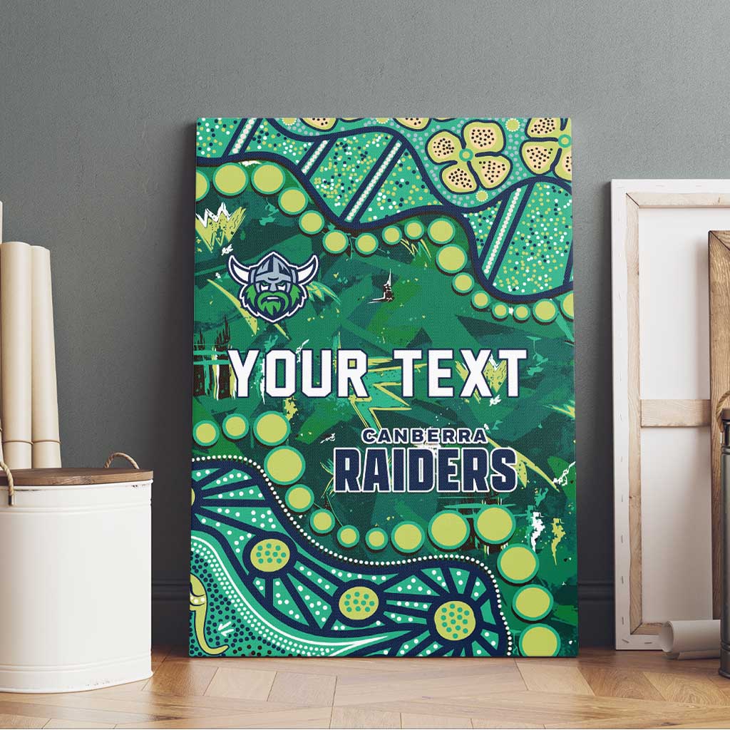 Personalized Canberra Raiders Canvas Wall Art Aboriginal Pattern with Graffiti Style Design