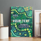 Personalized Canberra Raiders Canvas Wall Art Aboriginal Pattern with Graffiti Style Design