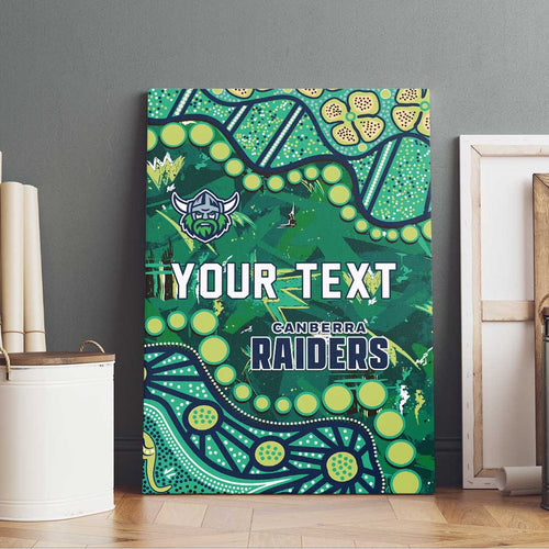 Personalized Canberra Raiders Canvas Wall Art Aboriginal Pattern with Graffiti Style Design