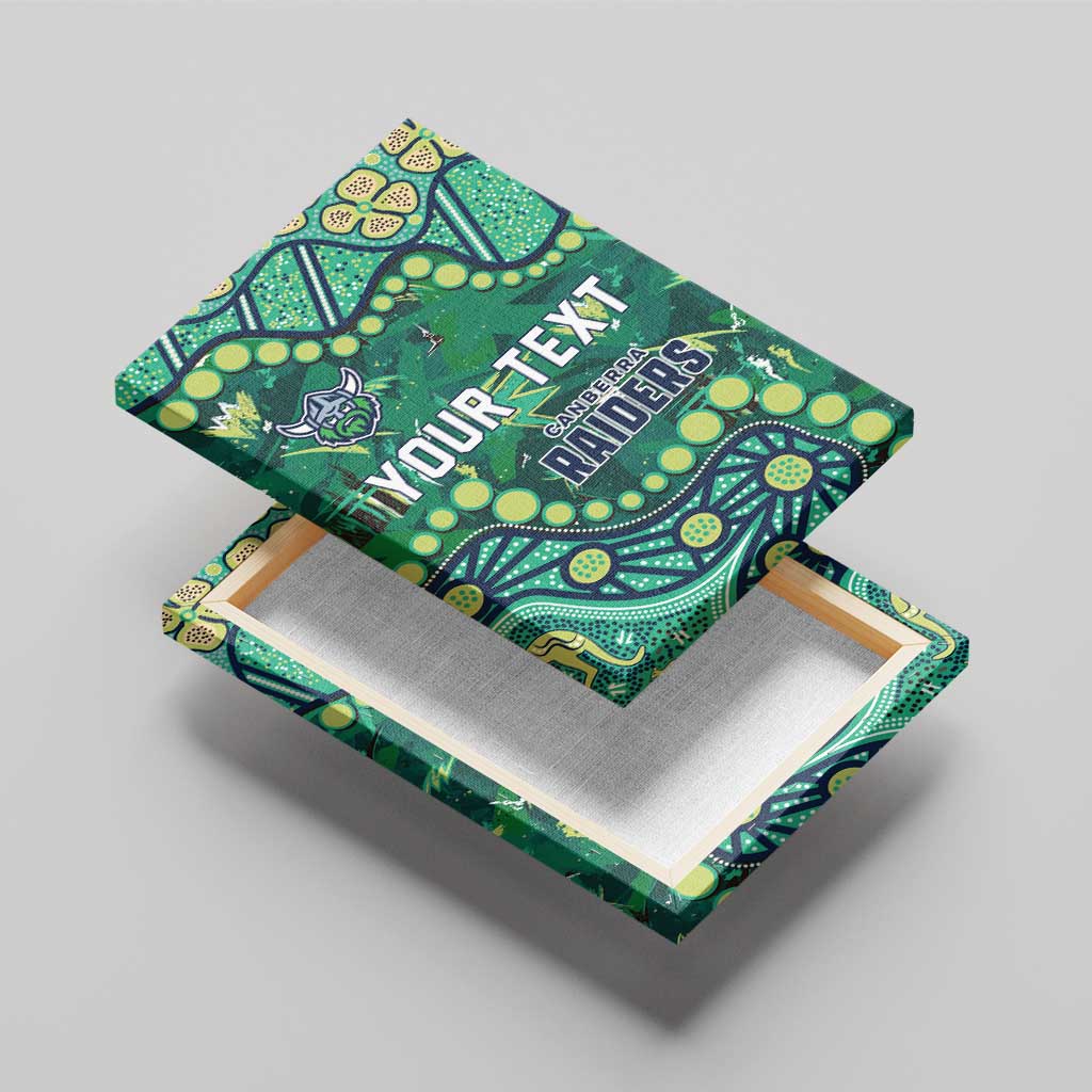 Personalized Canberra Raiders Canvas Wall Art Aboriginal Pattern with Graffiti Style Design